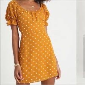 Honey Punch Marigold Polka Dot Dress